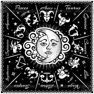 Zodiac signs, horoscope - vector EPS clipart