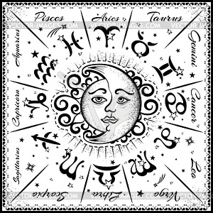 Zodiac signs, horoscope - vector image