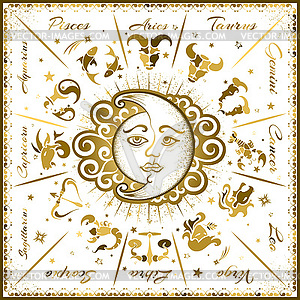 Zodiac signs, horoscope - vector clipart