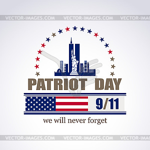 Patriot day, we will never forget - vector image