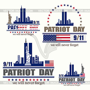 Patriot day, we will never forget - vector clip art