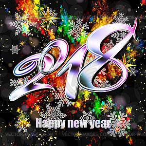 New year 2018 - vector clipart