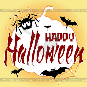 Happy Halloween stylized lettering - vector clip art