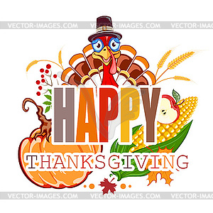 Happy thanksgiving day - vector image