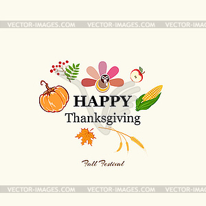 Happy thanksgiving day - vector clipart