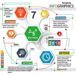 Infographic template. chart. abstract business - royalty-free vector clipart