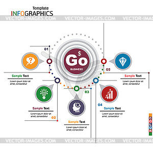 Infographics business template elements - vector clip art