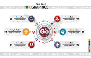Infographics business template elements - vector clipart