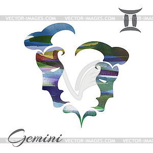 Zodiac sign Gemini - vector image