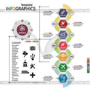 Infographic template. science, technology - vector image