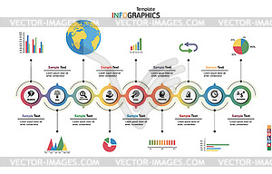 Infographics template business elements - royalty-free vector clipart