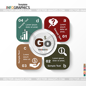 Infographic, geometric graph, business - vector image