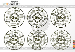 Infographics, geometric graph, set - royalty-free vector clipart