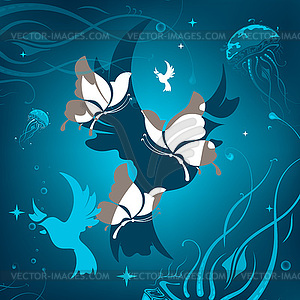 Background with animals abstraction - vector clipart / vector image