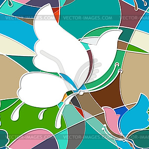 Seamless background with butterflies - vector image