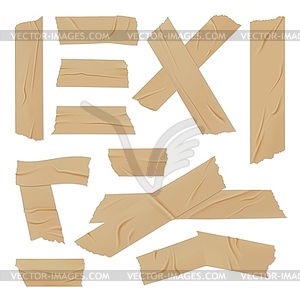 Duct tape pieces, adhesive stripes - color vector clipart