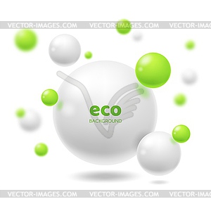 3d spheres abstract background of ecology or eco - vector image
