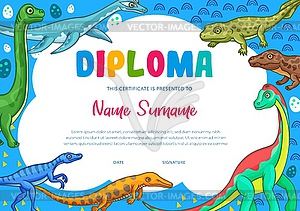Diploma certificate of school graduation template - vector image
