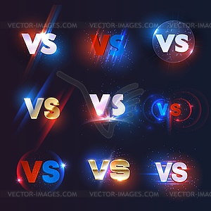 Versus or VS icons of sport game competition - vector image