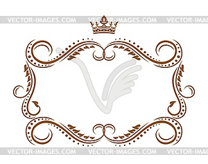Royal frame with crown, medieval border - vector image