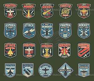 Army chevrons, stripes for fighter squadron - vector clipart