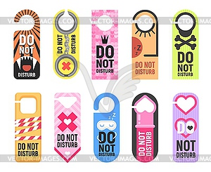 Do not disturb sign of door hanger templates - vector image