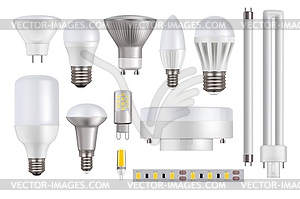 Светодиодные лампы - векторная иллюстрация