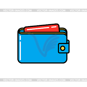 Wallet with credit card or personal id - vector image