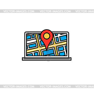 Tracking person location, hidden geolocation icon - vector image