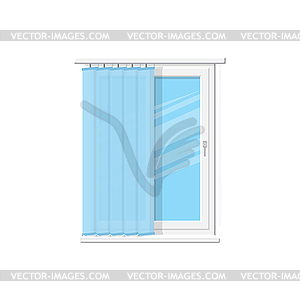 Office jalousie, window louvers or vertical blinds - vector image