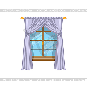 Sash curtains with rods drapes or shades - vector clip art