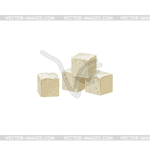 Cubes of raffinated sugar sweet food - vector clip art