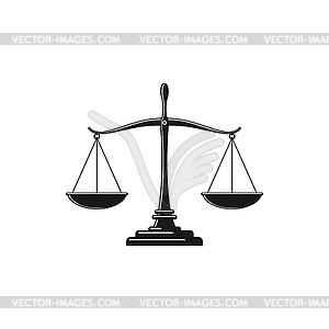 Weight scales law and justice equilibrium - vector image