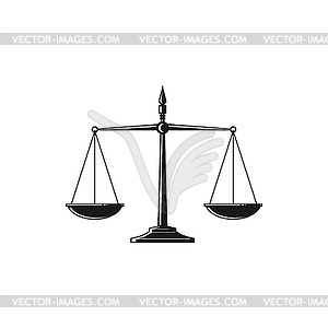 Закон весов и равновесие справедливости - векторная иллюстрация