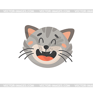 Laughing kitten head cat emoji muzzle - vector clip art