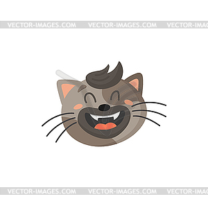 Kitten head cat emoji snout face portrait - vector image