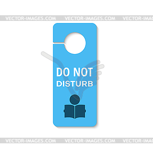 Tag do not disturb with person reading book icon - vector clipart