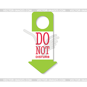 Hotel room door handle or knob tag do not disturb - vector clipart