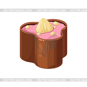 Конфеты пралине шоколадные с миндальным орехом - изображение в векторном формате