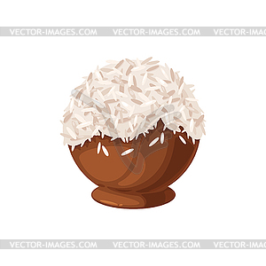 Конфеты с кокосовой начинкой шоколадный десерт значок - изображение в векторном формате