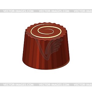 Round chocolate candy cocoa dessert icon - stock vector clipart