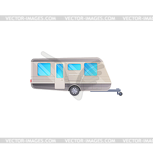 Travel trailer, camper van caravan, vacations car - vector clipart