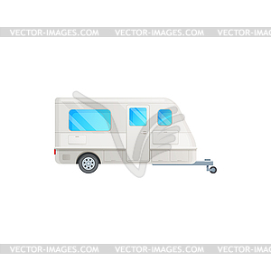 Camper trailer, travel van, caravan car RV truck - vector image