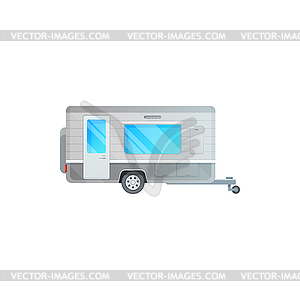 Camper trailer, caravan van or camping travel car - vector clip art