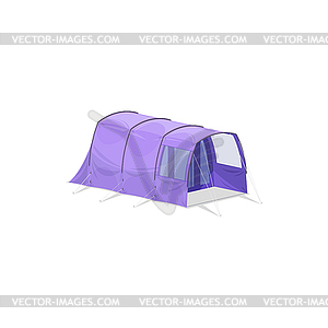 One room camping tent, outdoor marquees with ropes - vector clipart