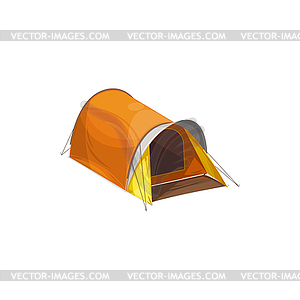 Dome shape camping tent with hall marquee - vector clip art