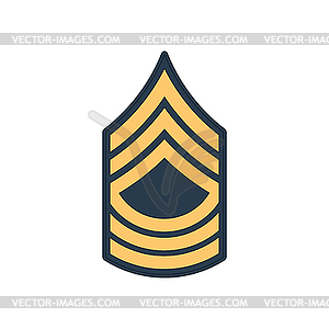 Master sergeant MSG soldier military rank insignia - vector image