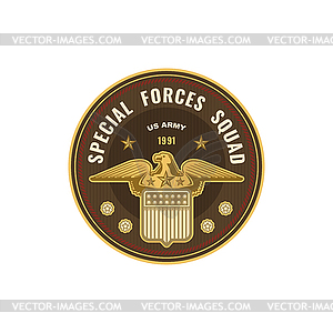 US military chevron, special forces squad icon - vector clip art