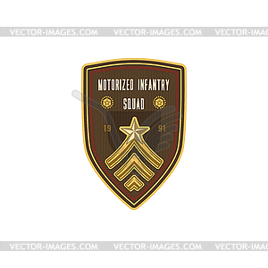 Motorized infantry squad sergeant military rank - vector clipart