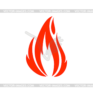 Burning fire flame, fireproof sign blaze - vector clipart